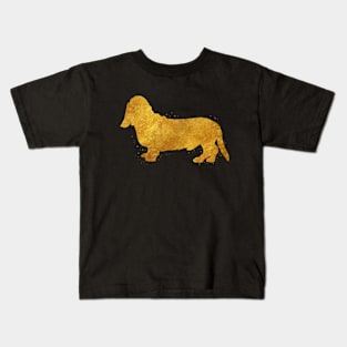 Basset Hound golden art Kids T-Shirt